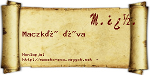 Maczkó Éva névjegykártya