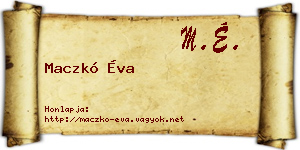 Maczkó Éva névjegykártya