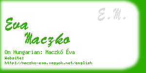eva maczko business card